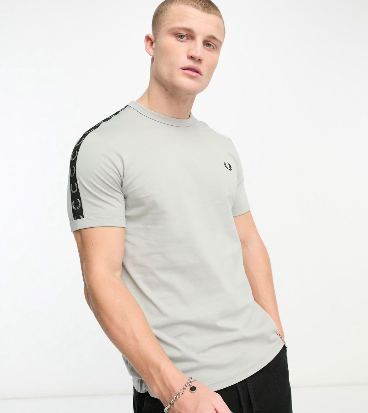 Fred Perry Taped Tshirt Grey 