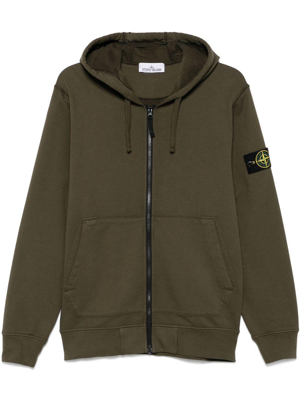 Stone Island Zip Hoodie Green