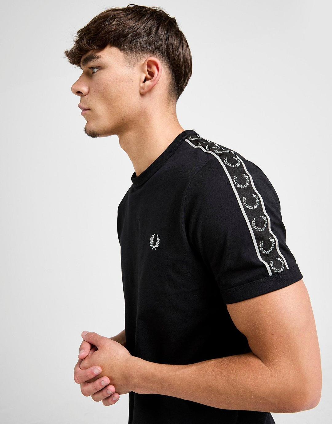 Fred Perry Taped Black Silver