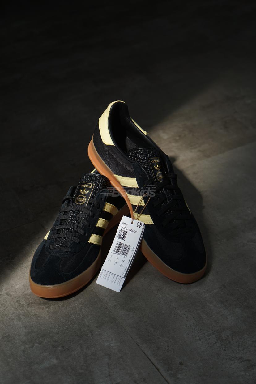 Adidas Gazelle Indoor Black Almost Yellow Gum Authentic