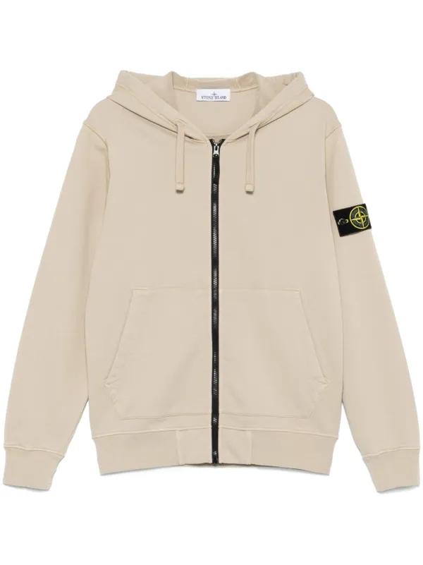 Stone Island Zip Hoodie Brown