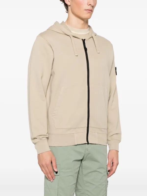 Stone Island Zip Hoodie Brown