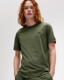 Tshirt Ringer Fred Perry Green 