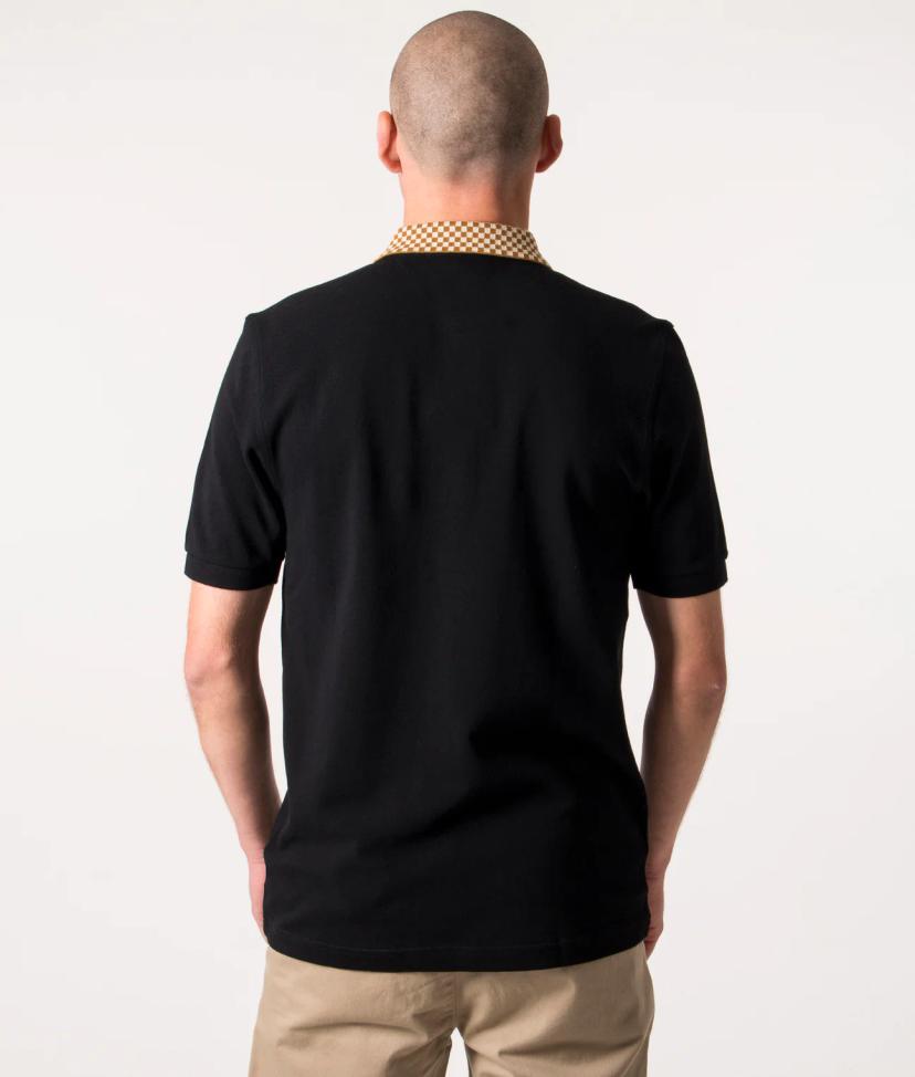 Fred perry men’s balck check colar polo shirt