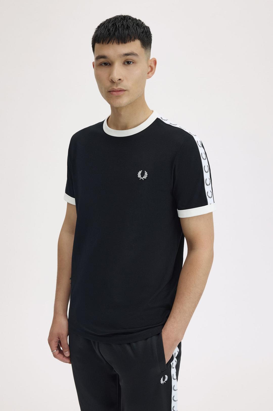 Fred Perry Taped Black White