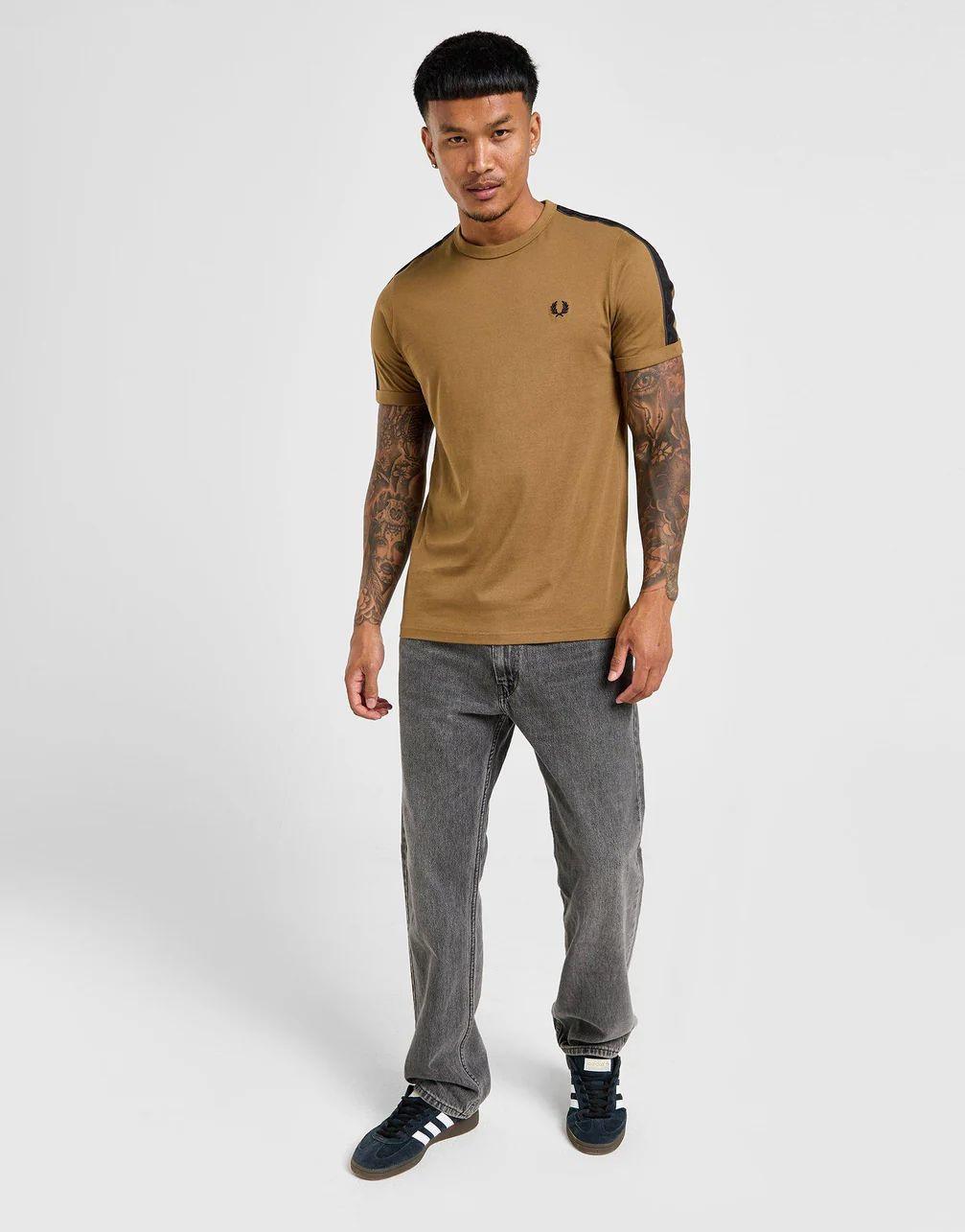 Taped ringer tee brown 