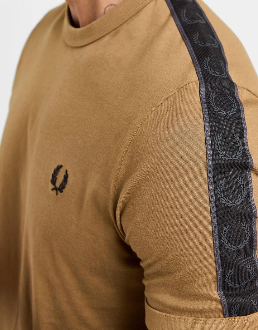 Taped ringer tee brown 