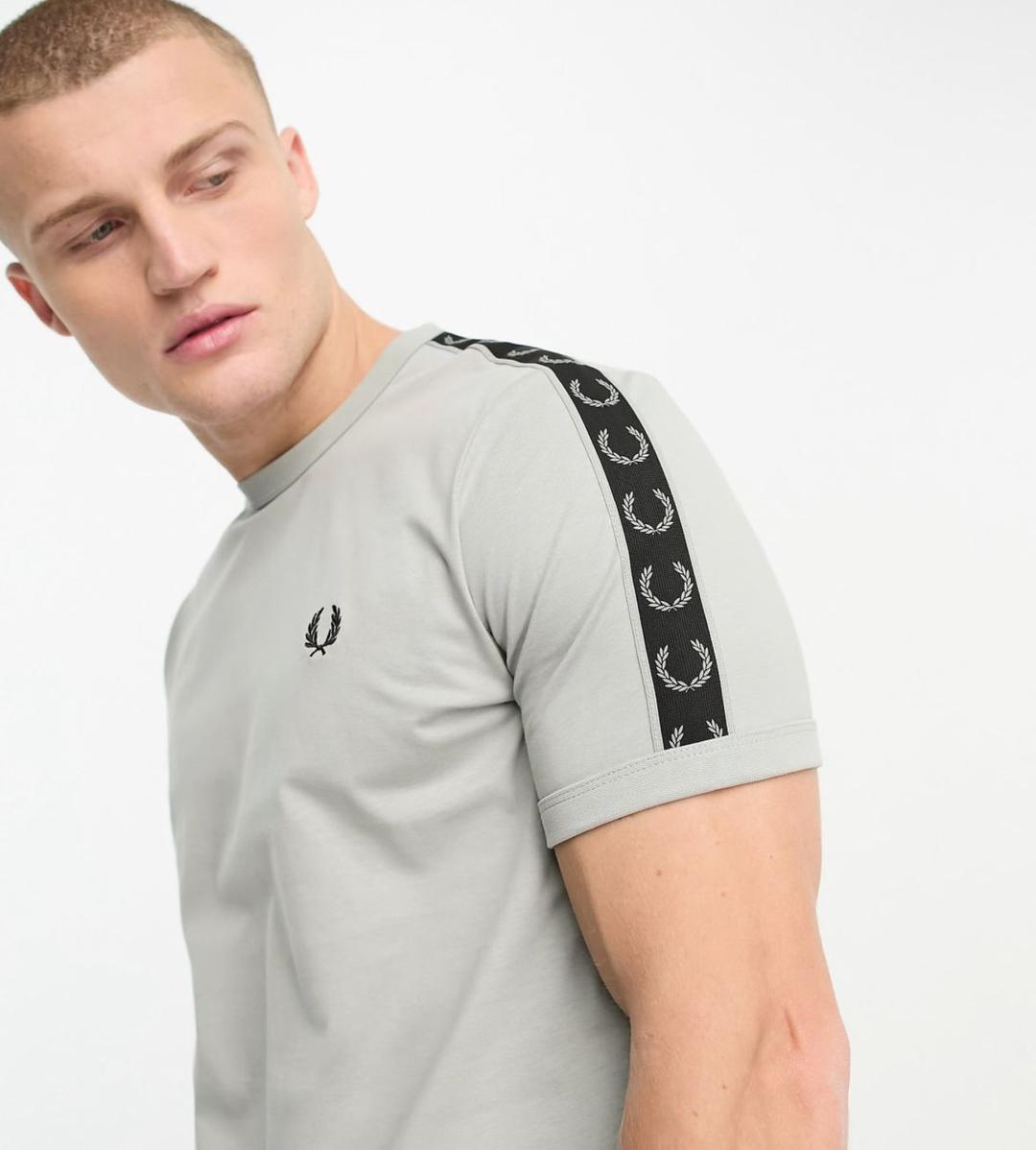 Fred Perry Taped Tshirt Grey 